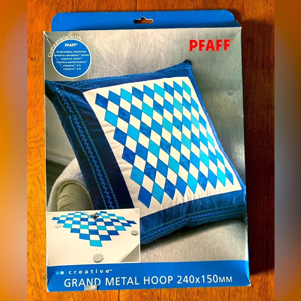 Pfaff Creative Grand Metal Embroidery Hoop 240 x 150mm - Used with packaging